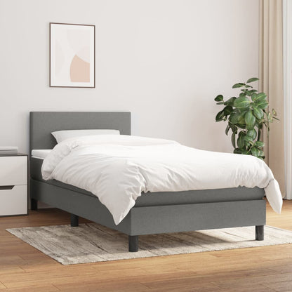 Giroletto a Molle con Materasso Grigio Scuro 100x200 cm Tessuto | homemem39