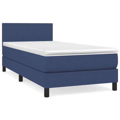 Giroletto a Molle con Materasso Blu 100x200 cm in Tessuto | homemem39