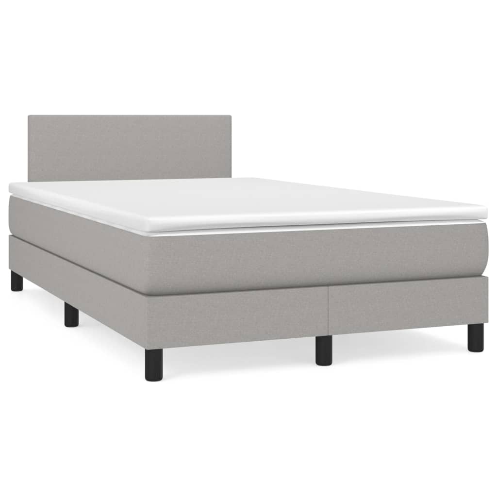 Giroletto a Molle con Materasso Grigio Chiaro 120x200cm Tessuto | homemem39