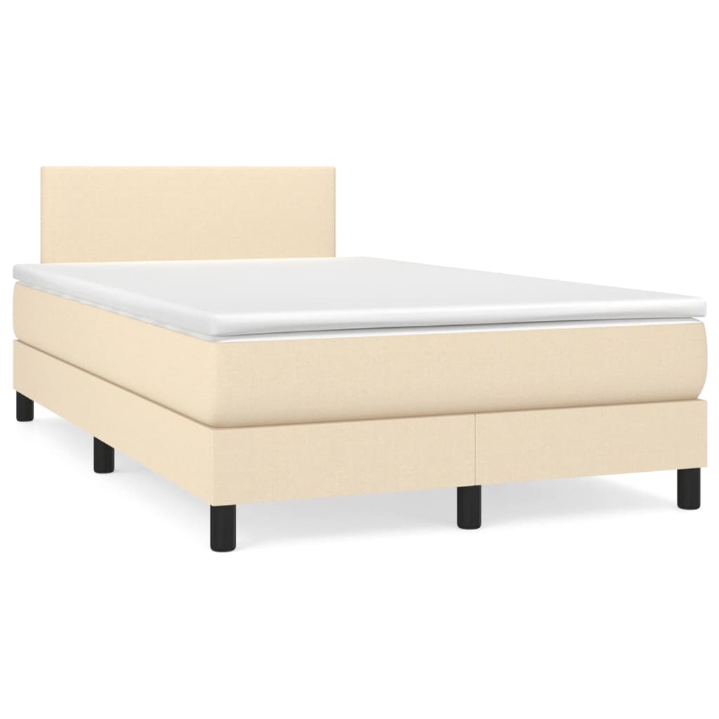 Giroletto a Molle con Materasso Crema 120x200 cm in Tessuto | homemem39