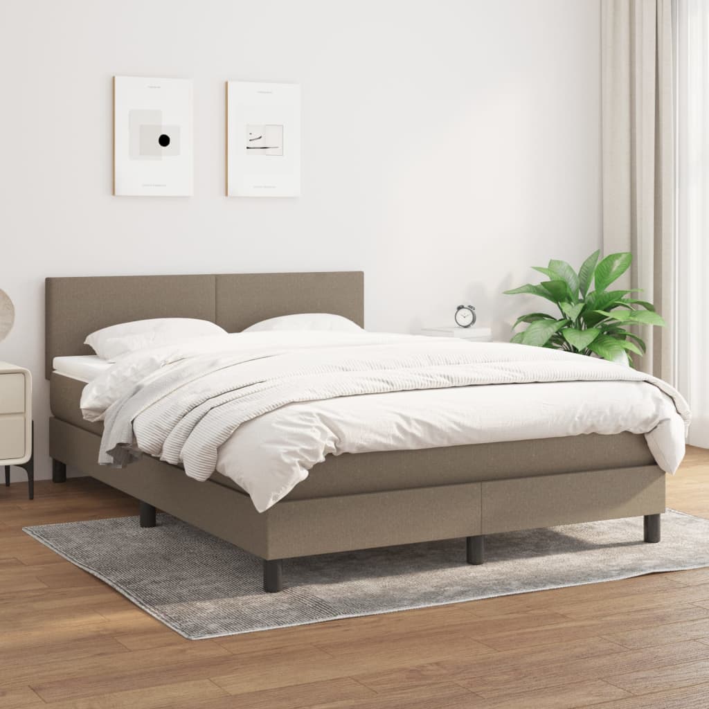 Giroletto a Molle con Materasso Tortora 140x190 cm in Tessuto | homemem39