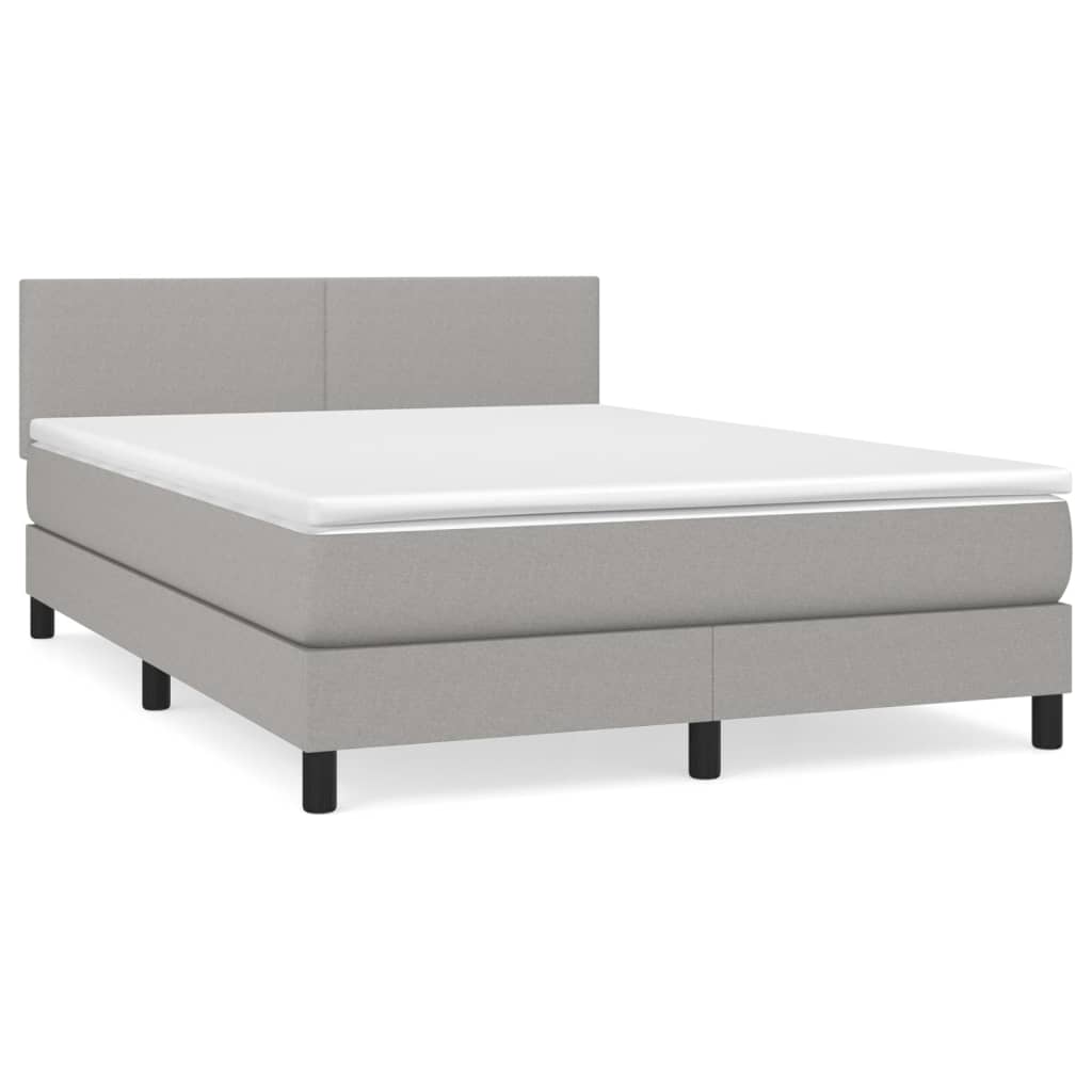 Giroletto a Molle con Materasso Grigio Chiaro 140x200cm Tessuto | homemem39