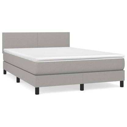 Giroletto a Molle con Materasso Grigio Chiaro 140x200cm Tessuto | homemem39