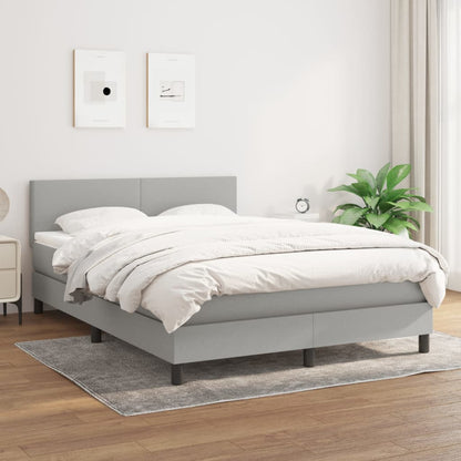 Giroletto a Molle con Materasso Grigio Chiaro 140x200cm Tessuto | homemem39