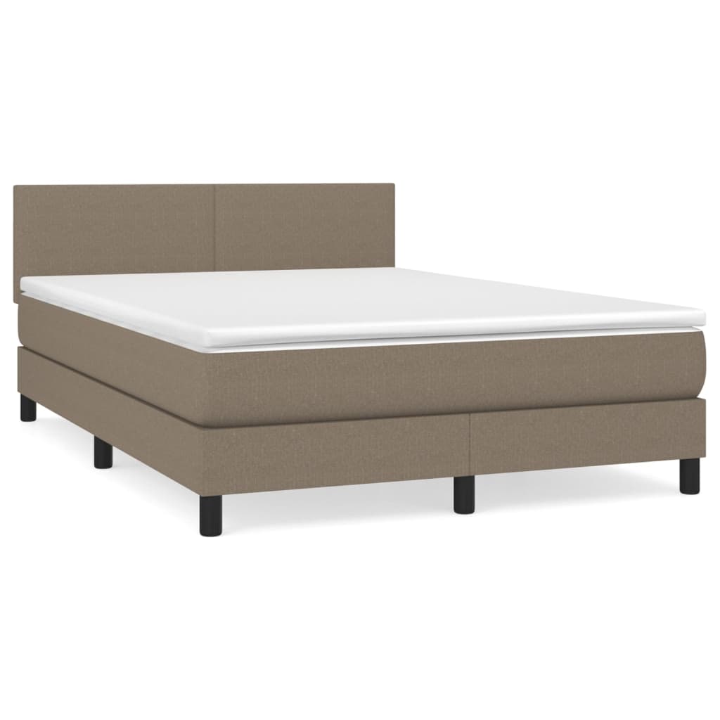 Giroletto a Molle con Materasso Tortora 140x200 cm in Tessuto | homemem39