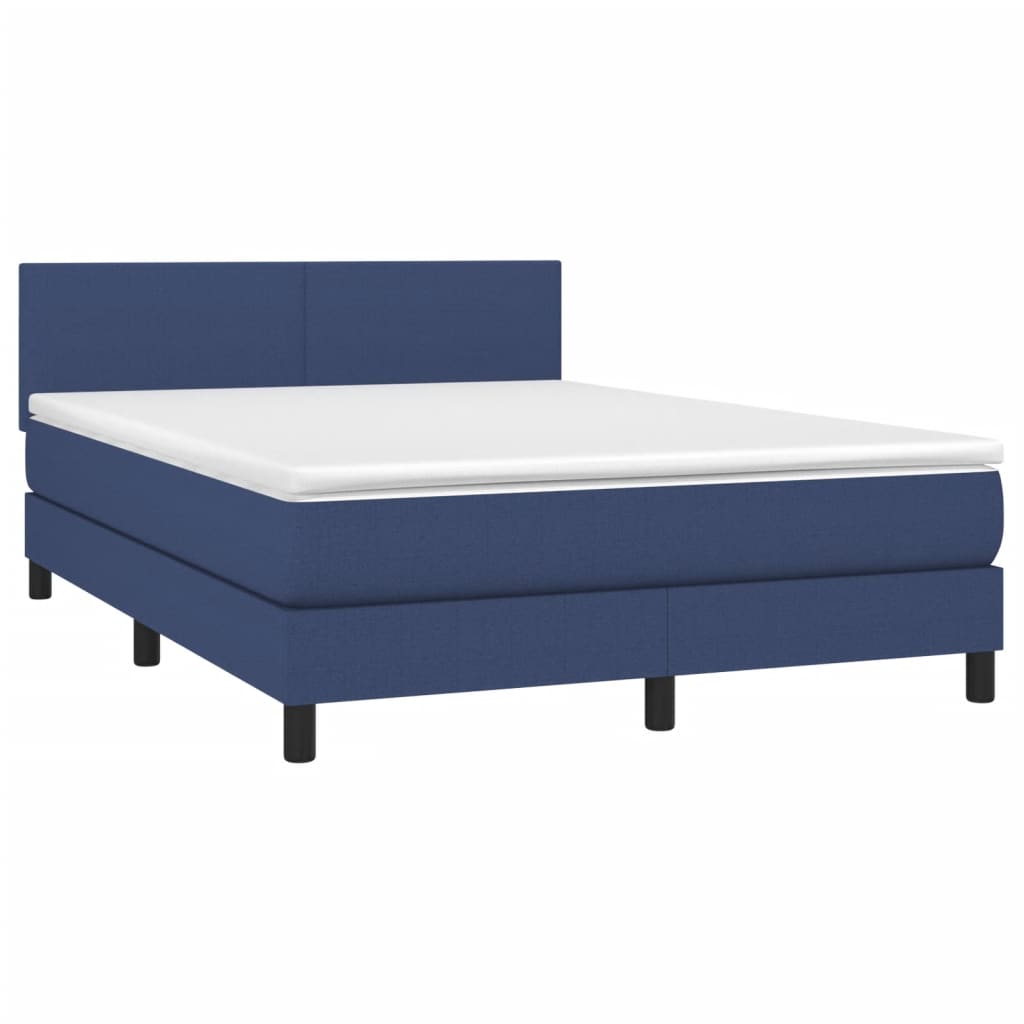 Giroletto a Molle con Materasso Blu 140x200 cm in Tessuto | homemem39