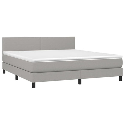 Giroletto a Molle con Materasso Grigio Chiaro160x200 cm Tessuto | homemem39