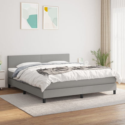 Giroletto a Molle con Materasso Grigio Chiaro160x200 cm Tessuto | homemem39