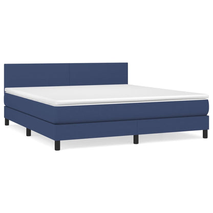 Giroletto a Molle con Materasso Blu 160x200 cm in Tessuto | homemem39