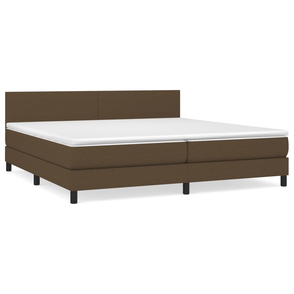 Giroletto a Molle con Materasso Marrone Scuro 200x200cm Tessuto | homemem39