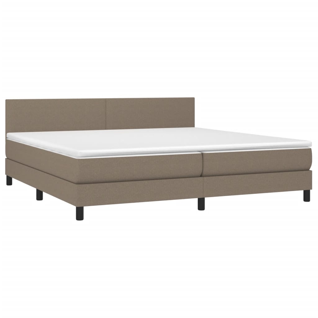 Giroletto a Molle con Materasso Tortora 200x200 cm in Tessuto | homemem39