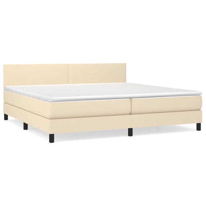 Giroletto a Molle con Materasso Crema 200x200 cm in Tessuto | homemem39