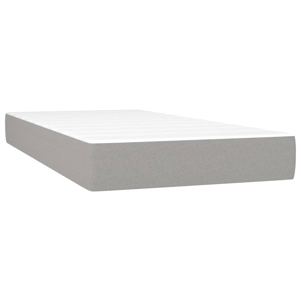 Giroletto a Molle con Materasso Grigio Chiaro 80x200 cm Tessuto | homemem39