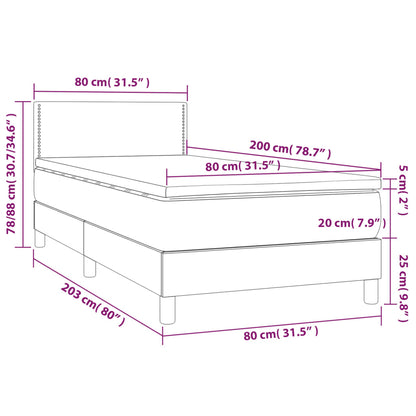 Giroletto a Molle con Materasso Nero 80x200 cm inTessuto | homemem39