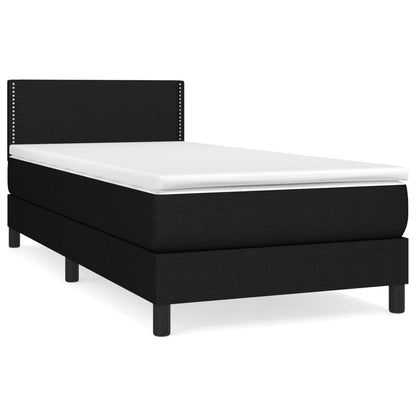 Giroletto a Molle con Materasso Nero 90x190 cm in Tessuto | homemem39