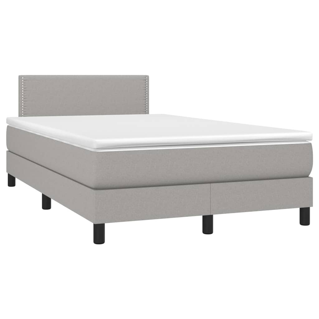 Giroletto a Molle con Materasso Grigio Chiaro 120x200cm Tessuto | homemem39