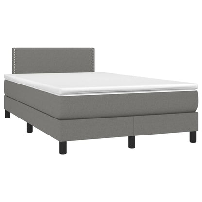 Giroletto a Molle con Materasso Grigio Scuro 120x200 cm Tessuto | homemem39