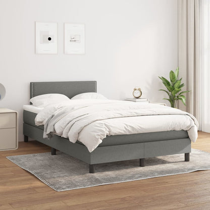 Giroletto a Molle con Materasso Grigio Scuro 120x200 cm Tessuto | homemem39