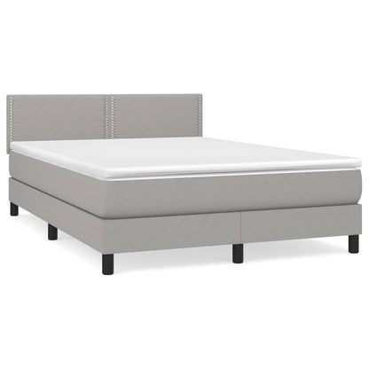 Giroletto a Molle con Materasso Grigio Chiaro 140x190cm Tessuto | homemem39