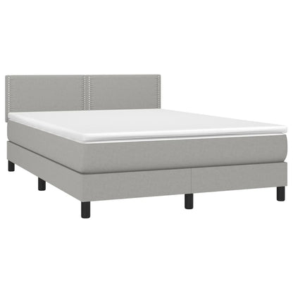 Giroletto a Molle con Materasso Grigio Chiaro 140x190cm Tessuto | homemem39