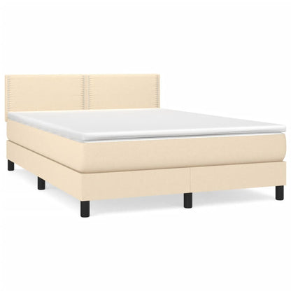 Giroletto a Molle con Materasso Crema 140x19 cm in Tessuto | homemem39
