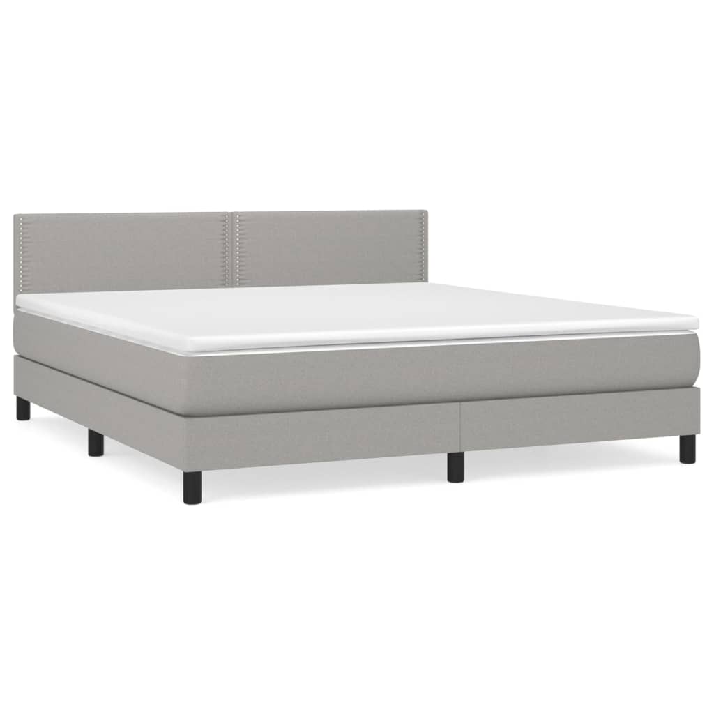 Giroletto a Molle con Materasso Grigio Chiaro180x200 cm Tessuto | homemem39