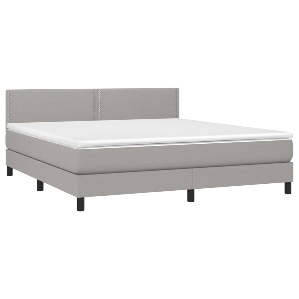 Giroletto a Molle con Materasso Grigio Chiaro180x200 cm Tessuto | homemem39