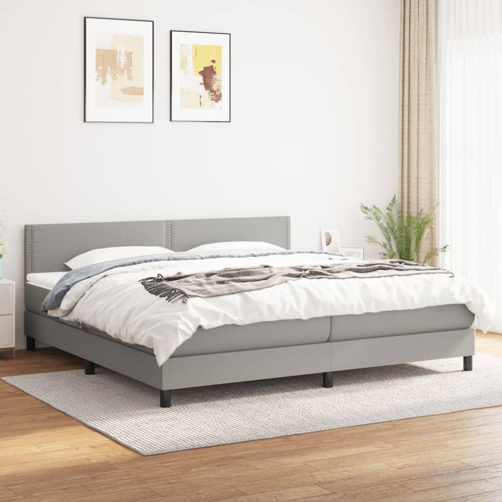 Giroletto a Molle con Materasso Grigio Chiaro180x200 cm Tessuto | homemem39