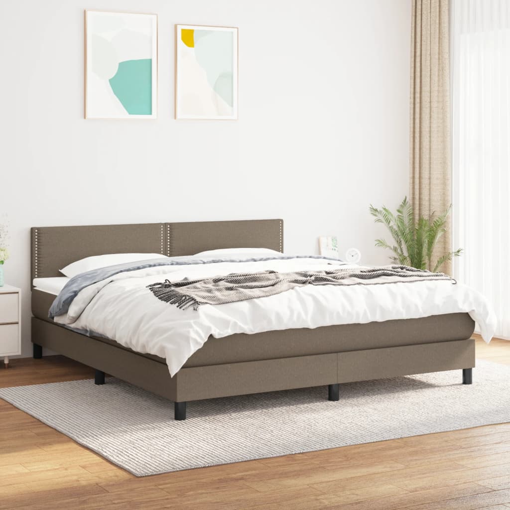 Giroletto a Molle con Materasso Tortora 180x200 cm in Tessuto | homemem39