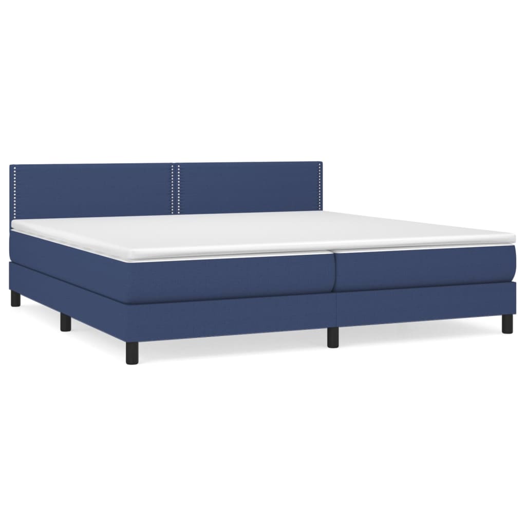Giroletto a Molle con Materasso Blu 200x200 cm in Tessuto | homemem39
