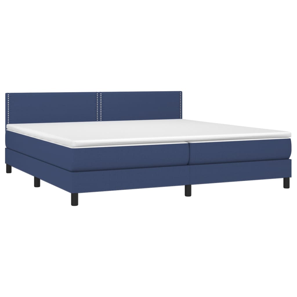 Giroletto a Molle con Materasso Blu 200x200 cm in Tessuto | homemem39
