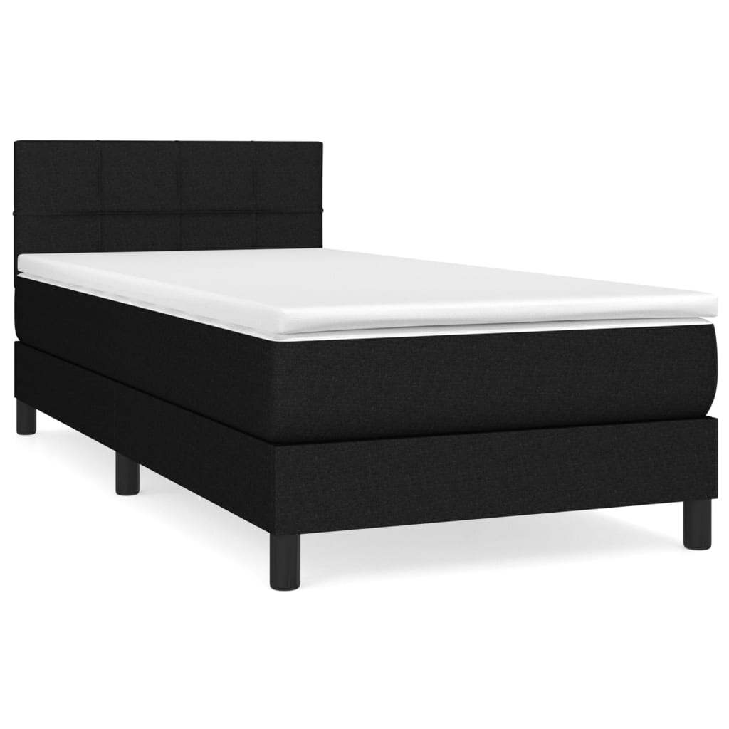 Giroletto a Molle con Materasso Nero 80x200 cm inTessuto | homemem39