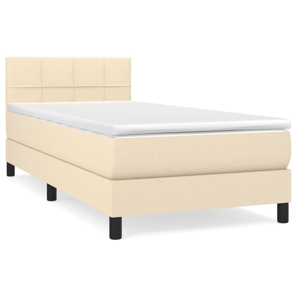 Giroletto a Molle con Materasso Crema 80x200 cm inTessuto | homemem39