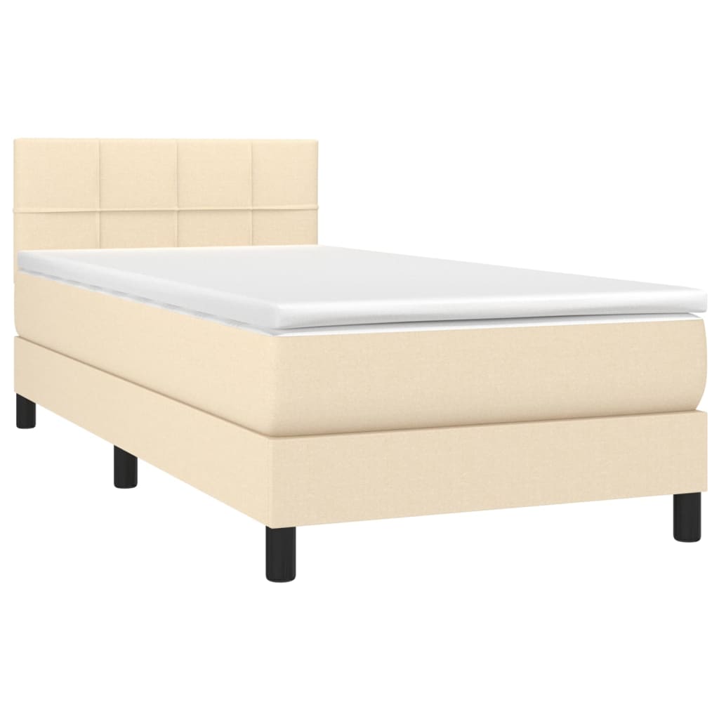 Giroletto a Molle con Materasso Crema 80x200 cm inTessuto | homemem39