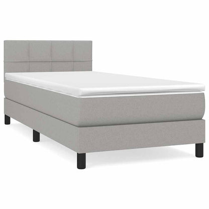 Giroletto a Molle con Materasso Grigio Chiaro 90x190 cm Tessuto | homemem39
