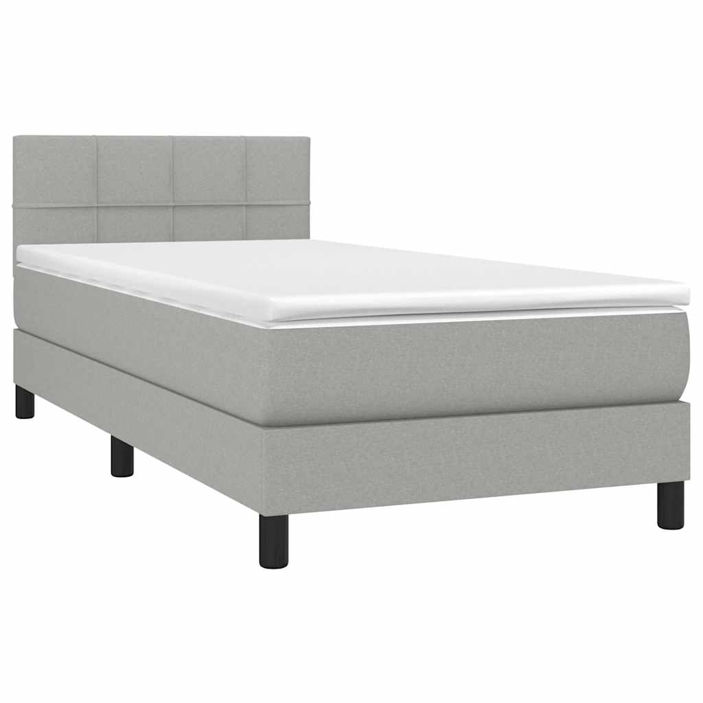 Giroletto a Molle con Materasso Grigio Chiaro 90x190 cm Tessuto | homemem39