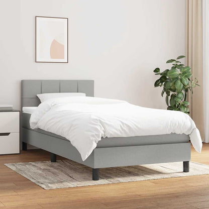 Giroletto a Molle con Materasso Grigio Chiaro 90x190 cm Tessuto | homemem39