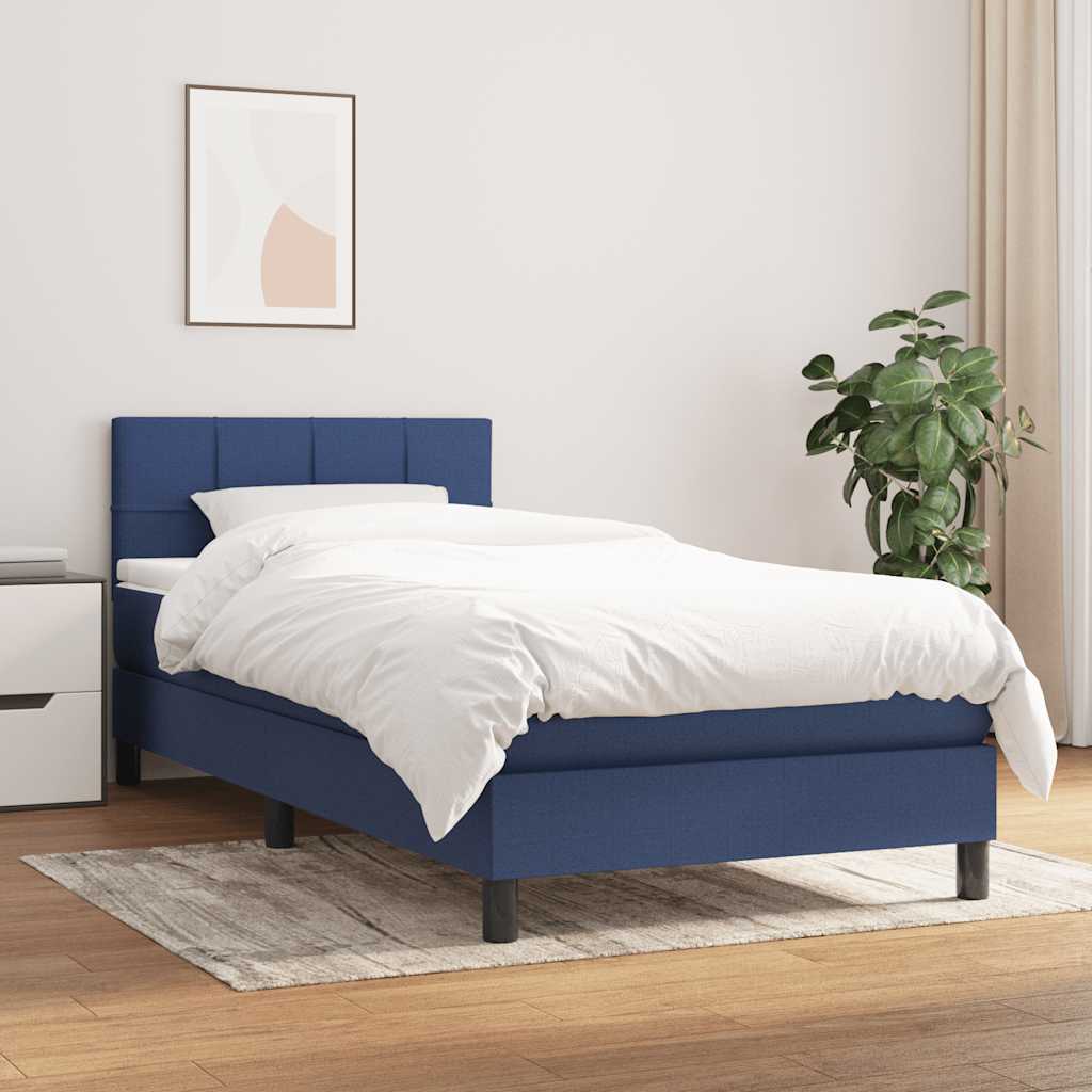 Giroletto a Molle con Materasso Blu 90x190 cm in Tessuto | homemem39