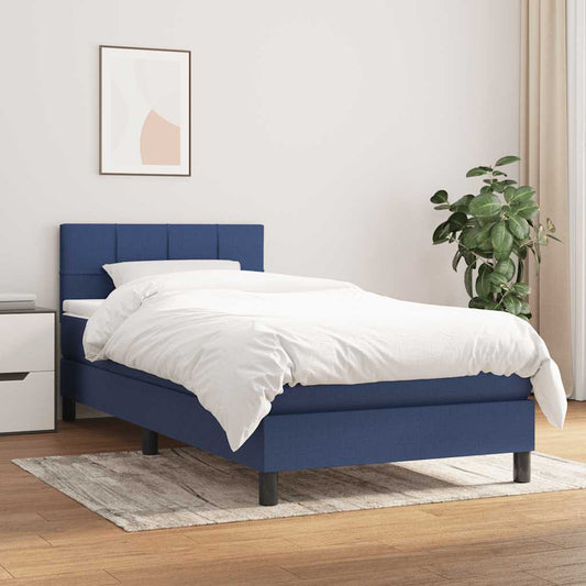 Giroletto a Molle con Materasso Blu 90x190 cm in Tessuto | homemem39