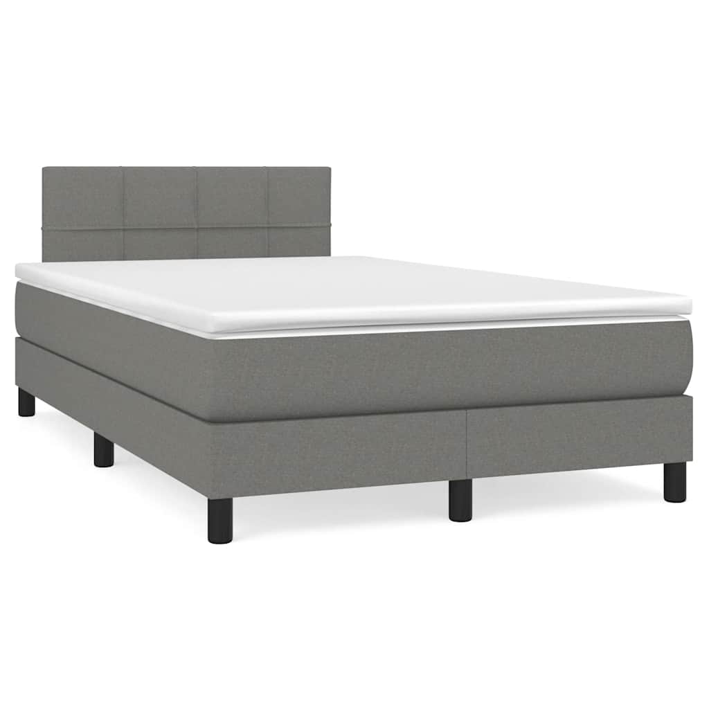 Giroletto a Molle con Materasso Grigio Scuro 120x200 cm Tessuto | homemem39
