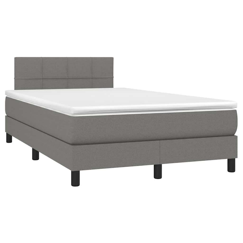 Giroletto a Molle con Materasso Grigio Scuro 120x200 cm Tessuto | homemem39