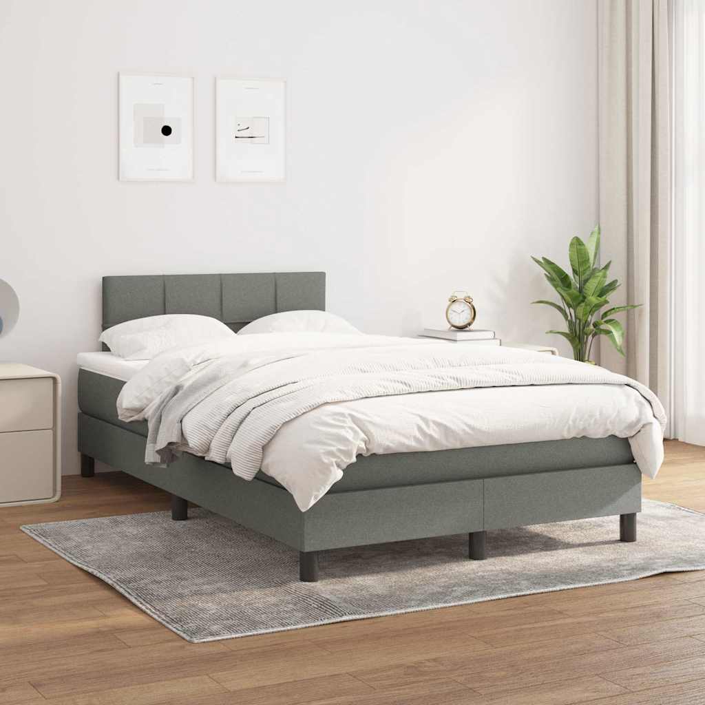 Giroletto a Molle con Materasso Grigio Scuro 120x200 cm Tessuto | homemem39