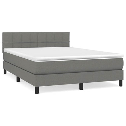 Giroletto a Molle con Materasso Grigio Scuro 140x190 cm Tessuto | homemem39