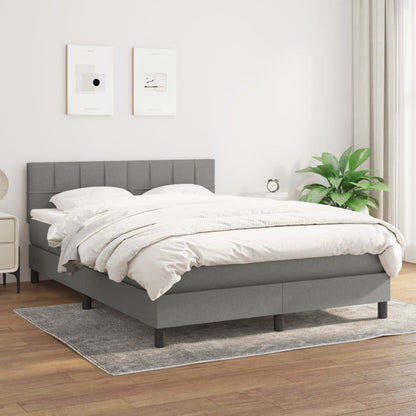 Giroletto a Molle con Materasso Grigio Scuro 140x200cm Tessuto | homemem39