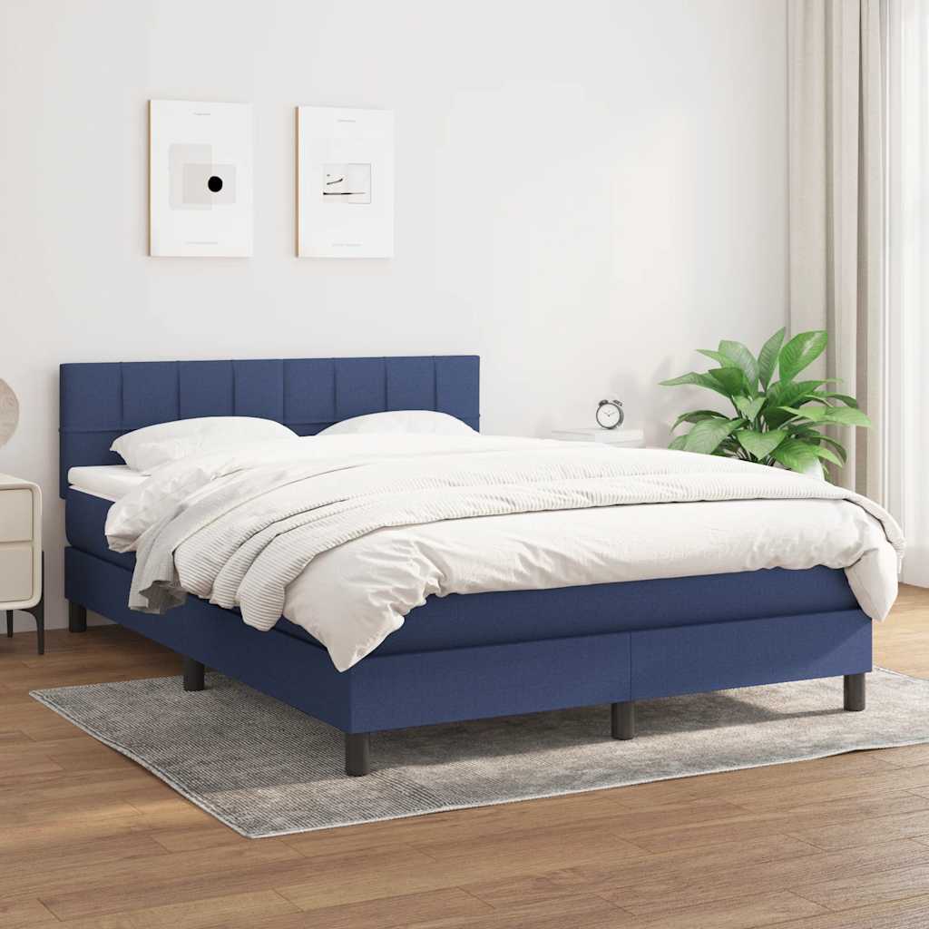 Giroletto a Molle con Materasso Blu 140x200 cm in Tessuto | homemem39