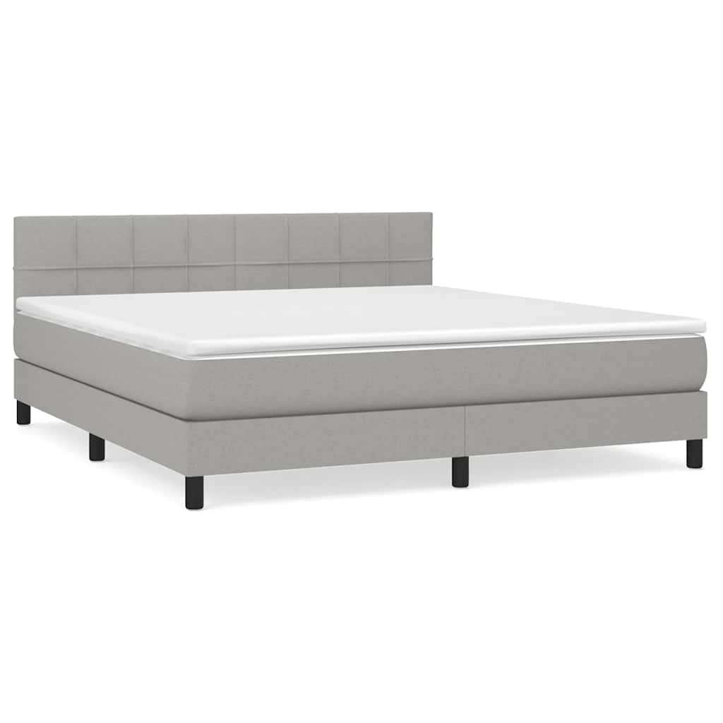 Giroletto a Molle con Materasso Grigio Chiaro160x200 cm Tessuto | homemem39