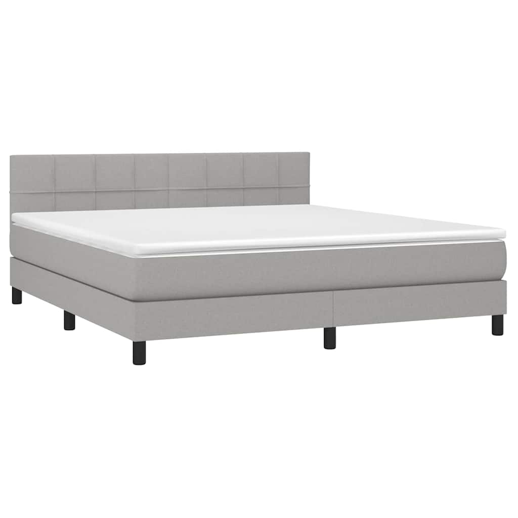 Giroletto a Molle con Materasso Grigio Chiaro160x200 cm Tessuto | homemem39