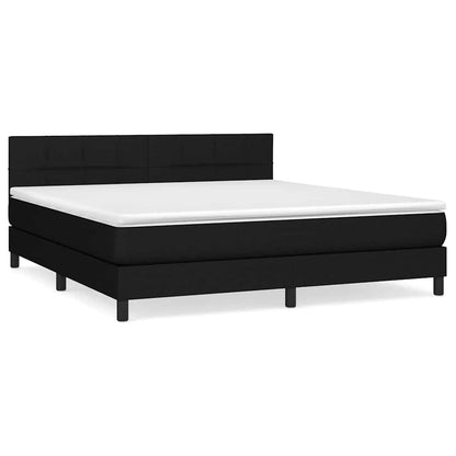 Giroletto a Molle con Materasso Nero 160x200 cm in Tessuto | homemem39