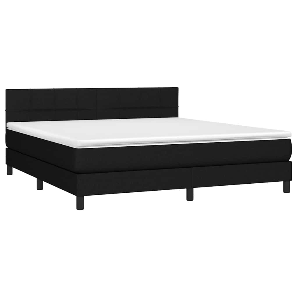 Giroletto a Molle con Materasso Nero 160x200 cm in Tessuto | homemem39
