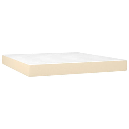 Giroletto a Molle con Materasso Crema 160x200 cm in Tessuto | homemem39